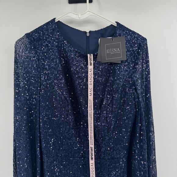 Mac Duggal 42018 Slit Skirt Sequin Dress Womens Sz 8 NWT Glitter Cocktail MOB - Picture 3 of 9